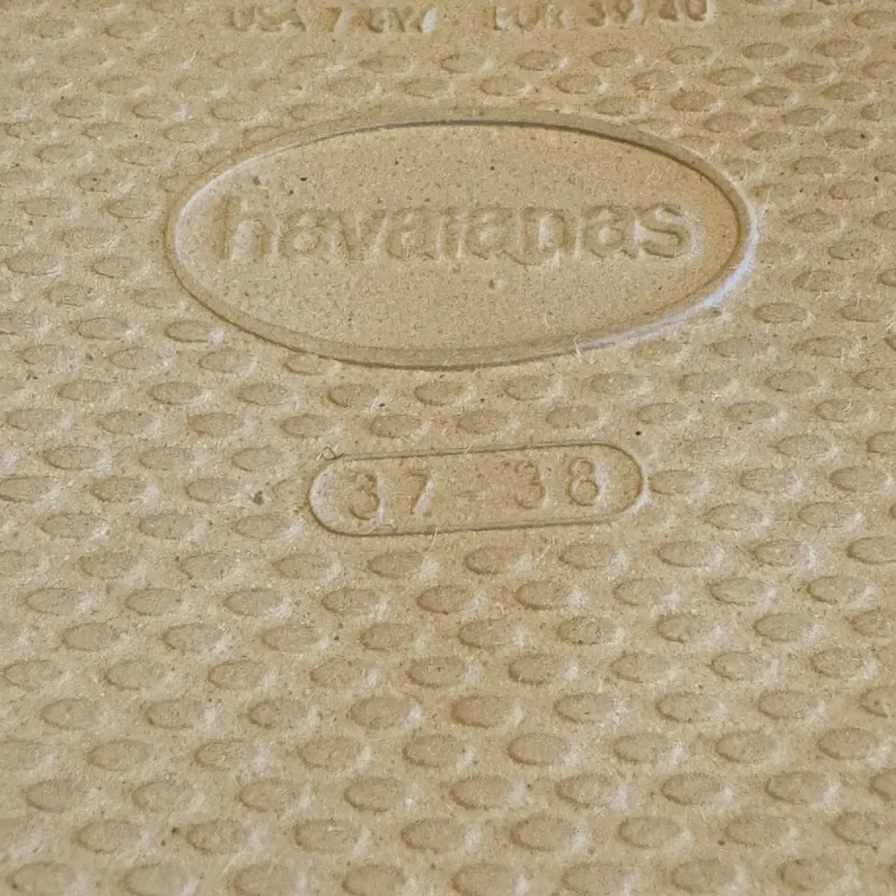 HAVAIANAS SIZE 10 TAN-MULTI STRIPE FLIP FLOP SANDALS Size 37/38 (6/7)